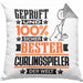 Curlingspieler Geschenk Lustiger Spruch für Curlingspieler Geschenkidee Bester Curlingspieler Der WeltKissen mit Füllung 40x40 (Grau) Grau Trendation