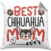 Chihuahua Mom Besitzerin Kissen mit Füllung 40x40 Geschenk Lustiger Spruch Geschenkidee Besitzerin Chihuahua Mama (Grau) Grau Trendation