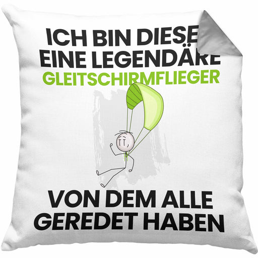 Gleitschirmflieger Geschenk Kissen mit Füllung 40x40 Lustige Geschenkidee Geburtstag für Gleitschirmflieger Ich Bin Dieser Legendäre Gleitschirmflieger Von Dem Alle Geredet Haben (Grau) Grau Trendation
