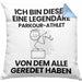 Parkour-Athlet Geschenk Kissen mit Füllung 40x40 Lustige Geschenkidee Geburtstag für Parkour-Athlet Ich Bin Dieser Legendäre Parkour-Athlet Von Dem Alle Geredet Haben (Grau) Blau Trendation