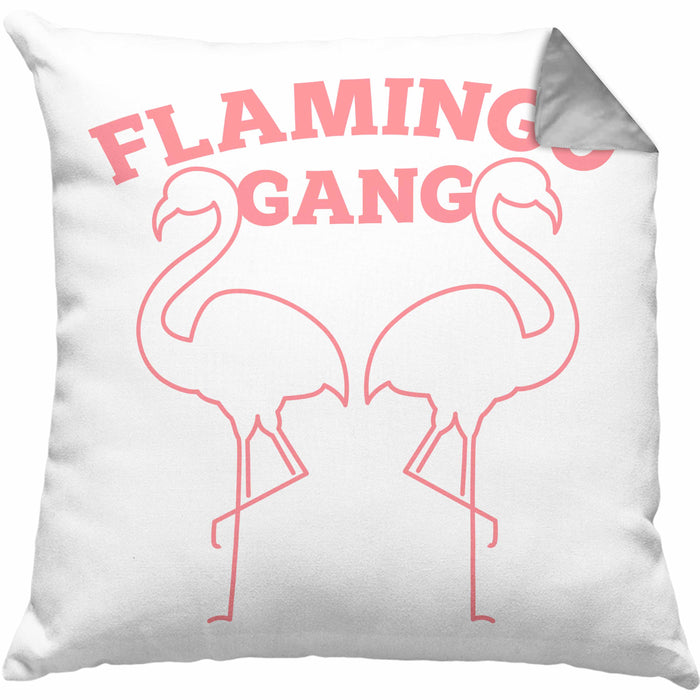 Flamingo Pink Lustige Kissen mit Füllung 40x40 Flamingo-Fans Geschenkidee Flamingo-Gang Aufdruck (Grau) Grau Trendation