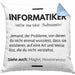 Informatiker Kissen mit Füllung 40x40 Geschenk Programmierer Gadget Lustig Geschenkidee Männer Zubehör Informatiklehrer IT (Grau) Blau Trendation