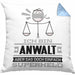 Anwalt Geschenk Kissen mit Füllung 40x40 Ich Bin Anwalt Aber Sag Doch Einfach Superheld Lustige Geschenkdiee für Anwalt (Grau) Blau Trendation