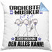 Orchestermusiker Kissen mit Füllung 40x40 Geschenk für Orchestermusiker Der Mann Der Alles Kann Geschenkidee zum Geburtstag (Grau) Blau Trendation