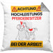 Pferdebesitzer Kissen mit Füllung 40x40 Geschenk Lustiger Spruch Geschenkidee für Pferdebesitzer Achtung Hochleistungs Pferdebesitzer Bei Der Arbeit (Grau) Grau Trendation