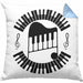 Piano-Spieler Kissen mit Füllung 40x40 Geschenk Klavier Geschenkidee Flügel Musiker Klavier Klavier-Spieler (Grau) Blau Trendation