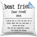 Bester Freund Beste Freundin Geschenk Kissen mit Füllung 40x40 Definition Lustiger Spruch BFF Beste Friends Häferl (Grau) Blau Trendation