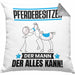 Pferdebesitzer Kissen mit Füllung 40x40 Geschenk für Pferdebesitzer Der Mann Der Alles Kann Geschenkidee zum Geburtstag (Grau) Grau Trendation