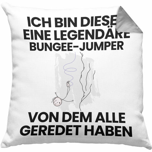 Bungee-Jumper Geschenk Kissen mit Füllung 40x40 Lustige Geschenkidee Geburtstag für Bungee-Jumper Ich Bin Dieser Legendäre Bungee-Jumper Von Dem Alle Geredet Haben (Grau) Grau Trendation