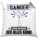 Sänger Kissen mit Füllung 40x40 Geschenk für Sänger Der Mann Der Alles Kann Geschenkidee zum Geburtstag (Grau) Grau Trendation