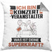 Konzertveranstalter Kissen mit Füllung 40x40 Geschenk für Konzertveranstalter Geburtstag Lustiger Spruch Was Ist Deine Superkraft (Grau) Grau Trendation
