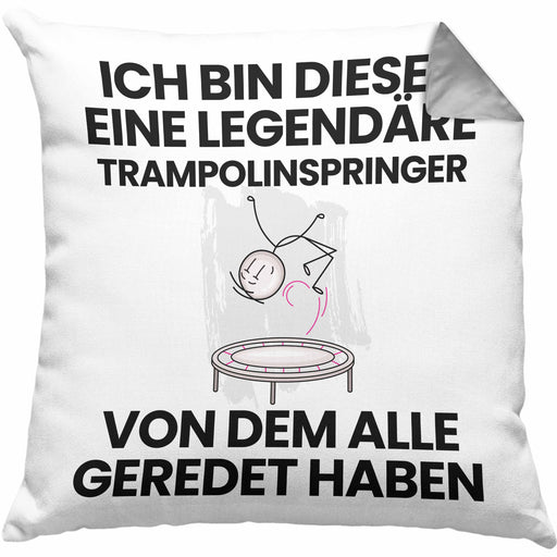 Trampolinspringer Geschenk Kissen mit Füllung 40x40 Lustige Geschenkidee Geburtstag für Trampolinspringer Ich Bin Dieser Legendäre Trampolinspringer Von Dem Alle Geredet Haben (Grau) Grau Trendation