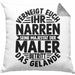 Maler Kissen mit Füllung 40x40 Geschenk Spruch Männer Verneigt Euch Ihr Narren Seine Majestät Der Maler Betritt Das Gelände (Grau) Grau Trendation