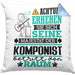 Komponist Geschenk Kissen mit Füllung 40x40 Lustiger Spruch Erheben Sie Sich Der Komponist Betritt den Raum (Grau) Blau Trendation