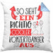 So Sieht Ein Richtig Cooler Konzertgänger Aus Geschenk Kissen mit Füllung 40x40 Lustiger Spruch Geschenkidee (Grau) Blau Trendation