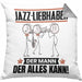 Jazz-Liebhaber Kissen mit Füllung 40x40 Geschenk für Jazz-Liebhaber Der Mann Der Alles Kann Geschenkidee zum Geburtstag (Grau) Grau Trendation
