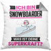 Snowboarder Kissen mit Füllung 40x40 Geschenk für Snowboarder Geburtstag Lustiger Spruch Was Ist Deine Superkraft (Grau) Grau Trendation