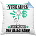 Verkäufer Kissen mit Füllung 40x40 Geschenk für Verkäufer Der Mann Der Alles Kann Geschenkidee zum Geburtstag (Grau) Blau Trendation