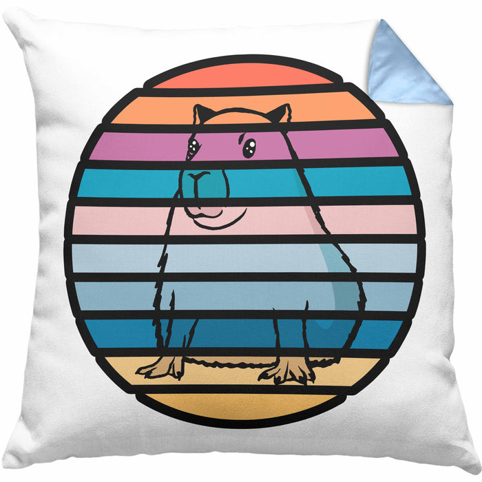 Kissen mit Füllung 40x40 mit Capybara-Motiv Geschenk für Capybara Liebhaber Geschenkidee (Grau) Blau Trendation