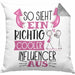 Influencer Kissen mit Füllung 40x40 Geschenk So Sieht Ein RIchtig Cooler Influencer Aus Geschenkidee Lustiger Spruch Geburtstag (Grau) Grau Trendation
