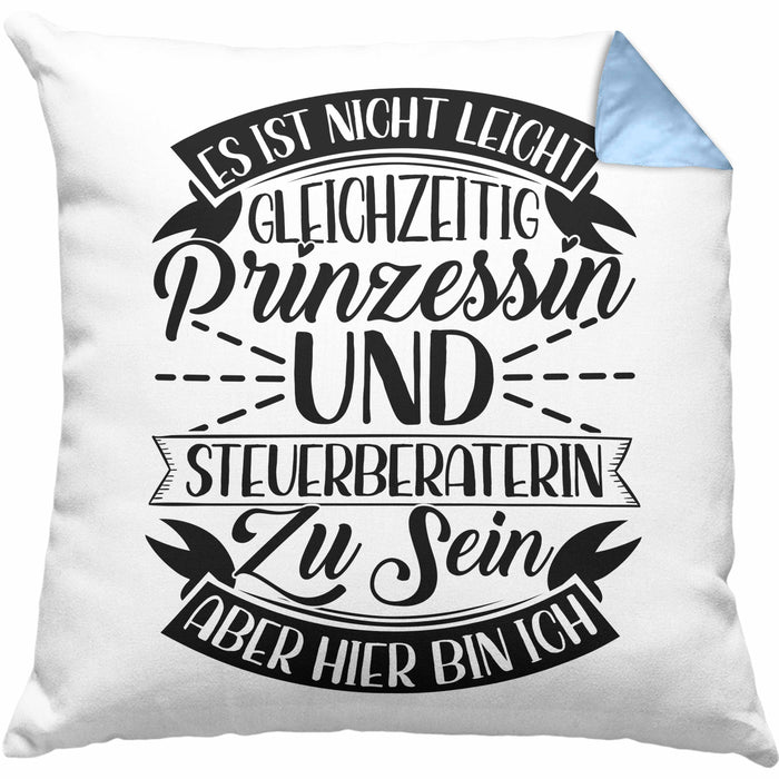Steuerberaterin Geschenk Kissen mit Füllung 40x40 Geschenkidee (Grau) Blau Trendation