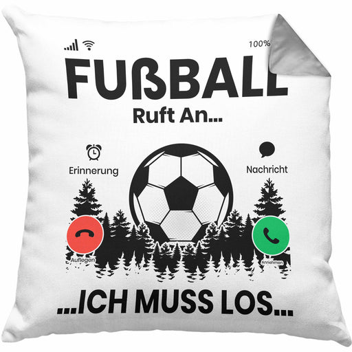 Fussballer Kissen mit Füllung 40x40 Geschenk Fussballspieler Geschenkidee Fußball Ruft An (Grau) Grau Trendation