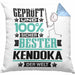 Kendoka Geschenk Lustiger Spruch für Kendoka Geschenkidee Bester Kendoka Der WeltKissen mit Füllung 40x40 (Grau) Blau Trendation
