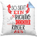 Ringer Kissen mit Füllung 40x40 Geschenk So Sieht Ein Richtig Cooler Ringer Aus Geschenkidee Spruch Lustig (Grau) Blau Trendation