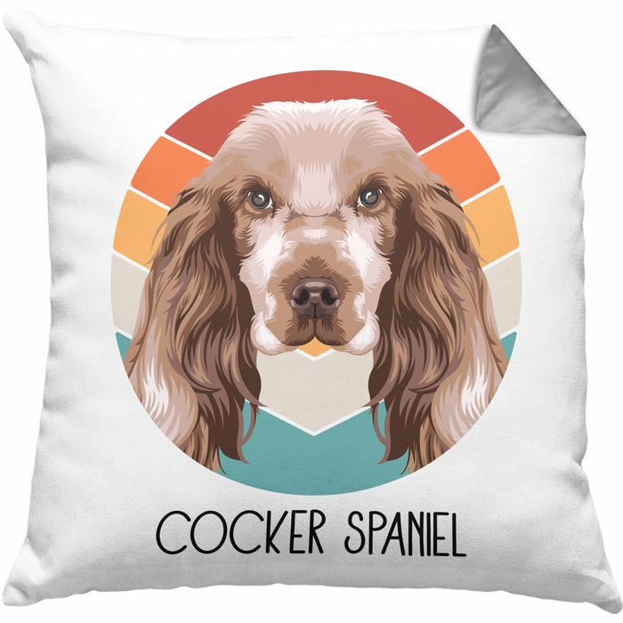 Cocker Spaniel Besitzer Kissen mit Füllung 40x40 Geschenk Lustiger Spruch Geschenkidee Cocker Spaniel Mama Papa (Grau) Grau Trendation