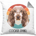 Cocker Spaniel Besitzer Kissen mit Füllung 40x40 Geschenk Lustiger Spruch Geschenkidee Cocker Spaniel Mama Papa (Grau) Grau Trendation