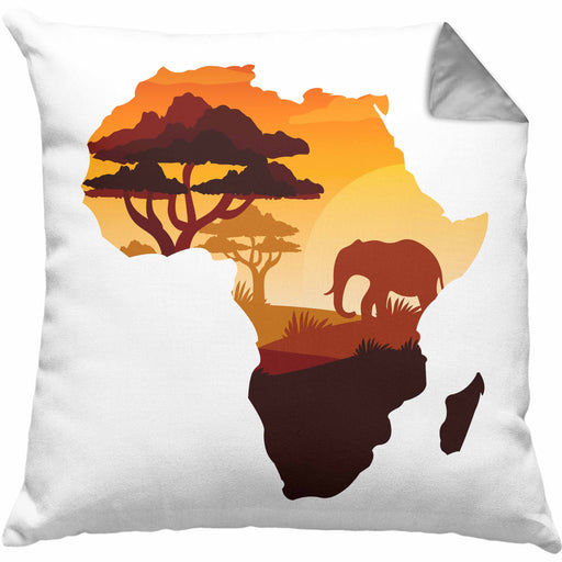 Kissen mit Füllung 40x40 Afrika Safari Tierwohlhaber Abenteurer Afrika Map Geschenkidee (Grau) Grau Trendation