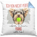 Yorkie Besitzer Kissen mit Füllung 40x40 Geschenk Lustiger Spruch Geschenkidee Besitzerin Ich Bin Nicht toll Aber Mein Yorkie Ist Es (Grau) Blau Trendation