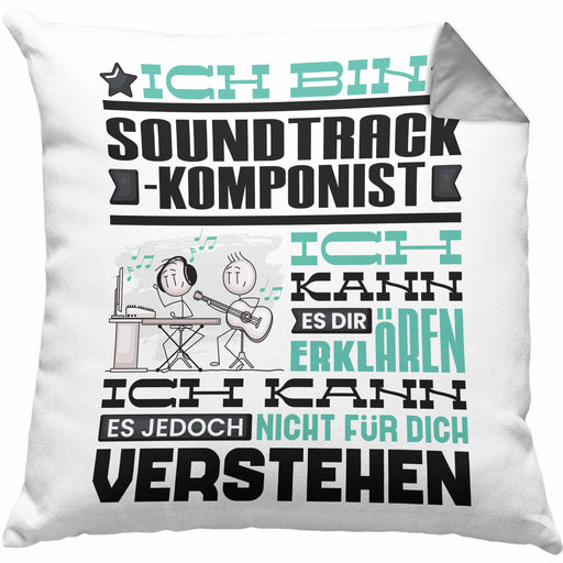 Soundtrack-Komponist Geschenk Kissen mit Füllung 40x40 Lustige Geschenkdiee für einen Soundtrack-Komponist Geburtstag Ich Bin Soundtrack-Komponist Ich Kann Es Dir Erklären Aber Nicht Für Dich Verstehen (Grau) Grau Trendation