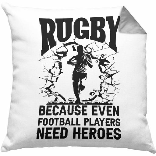 Rugby Kissen mit Füllung 40x40 Geschenk Spruch Geschenkidee für Rugbyspieler (Grau) Grau Trendation