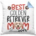 Golden Retriever Mom Besitzerin Kissen mit Füllung 40x40 Geschenk Lustiger Spruch Geschenkidee Besitzerin Golden Retriever Mama (Grau) Blau Trendation