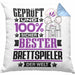 Brettspieler Geschenk Lustiger Spruch für Brettspieler Geschenkidee Bester Brettspieler Der WeltKissen mit Füllung 40x40 (Grau) Blau Trendation