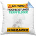 Tierpfleger Kissen mit Füllung 40x40 Geschenk Lustiger Spruch Geschenkidee für Tierpfleger Achtung Hochleistungs Tierpfleger Bei Der Arbeit (Grau) Blau Trendation