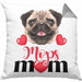 Mops Besitzer Mom Mama Kissen mit Füllung 40x40 Geschenk Lustiger Spruch Geschenkidee Mops Besitzerin (Grau) Grau Trendation