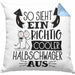 So Sieht Ein Richtig Cooler Halbschwager Aus Geschenk Kissen mit Füllung 40x40 Lustiger Spruch Geschenkidee (Grau) Blau Trendation