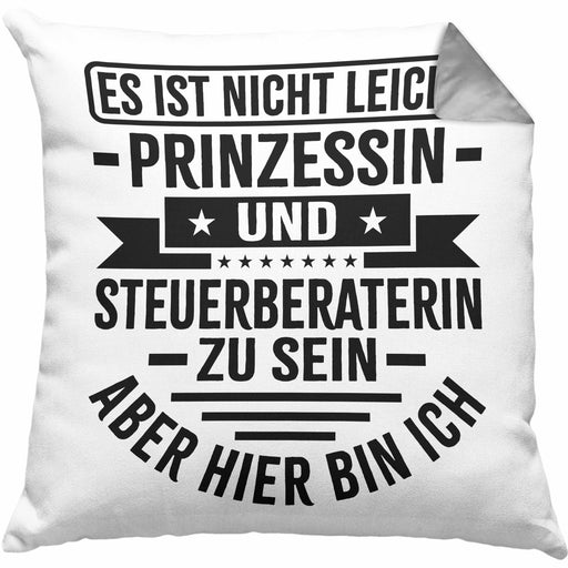 Steuerberaterin Geschenk Kissen mit Füllung 40x40 Geschenkidee Prinzessin (Grau) Grau Trendation