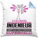 Ingenieur Geschenk Kissen mit Füllung 40x40 Ich Bin Ingenieur Aber Sag Doch Einfach Superheld Lustige Geschenkdiee für Ingenieur (Grau) Blau Trendation