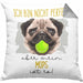 Mops Besitzer Kissen mit Füllung 40x40 Geschenk Lustiger Spruch Geschenkidee Besitzerin Ich Bin Nicht toll Aber Mein Mops Ist Es (Grau) Grau Trendation