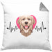 Golden Retriever Besitzer Kissen mit Füllung 40x40 Geschenk Lustiger Spruch Geschenkidee Herzschlag Golden Retriever (Grau) Grau Trendation