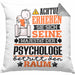 Psychologe Geschenk Kissen mit Füllung 40x40 Lustiger Spruch Erheben Sie Sich Der Psychologe Betritt den Raum (Grau) Grau Trendation
