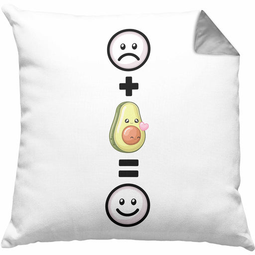 Avocado Kissen mit Füllung 40x40 Geschenk für Avocado Liebhaber :( + Avocado = :) Lustige Geschenkidee Geburtstag (Grau) Grau Trendation