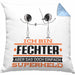 Fechter Geschenk Kissen mit Füllung 40x40 Ich Bin Fechter Aber Sag Doch Einfach Superheld Lustige Geschenkdiee für Fechter (Grau) Blau Trendation