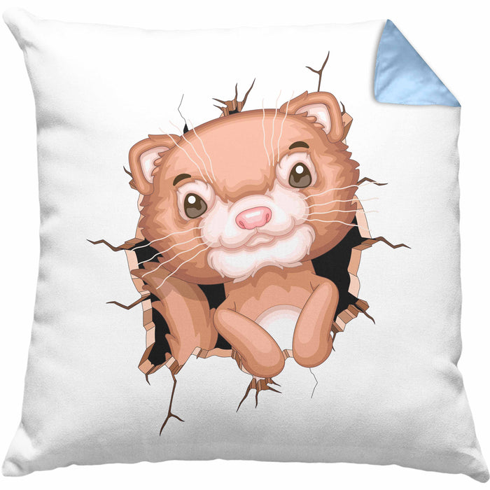 Otter 3D Grafik Kissen mit Füllung 40x40 Lustige Geschenkdidee Otter-Liebhaber (Grau) Blau Trendation