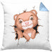 Otter 3D Grafik Kissen mit Füllung 40x40 Lustige Geschenkdidee Otter-Liebhaber (Grau) Blau Trendation
