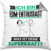 EDM-Enthusiast Kissen mit Füllung 40x40 Geschenk für EDM-Enthusiast Geburtstag Lustiger Spruch Was Ist Deine Superkraft (Grau) Grau Trendation