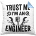 Trust Me I'm An Engineer Ingenieur Kissen mit Füllung 40x40 Geschenk Geschenkidee Sprüche Ingenieurswesen Geschenkidee Spruch (Grau) Blau Trendation
